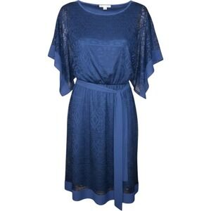 CB Established 1962 Dressy Formal Party Navy Lace‎ Dress - Modest Kimono Style 4